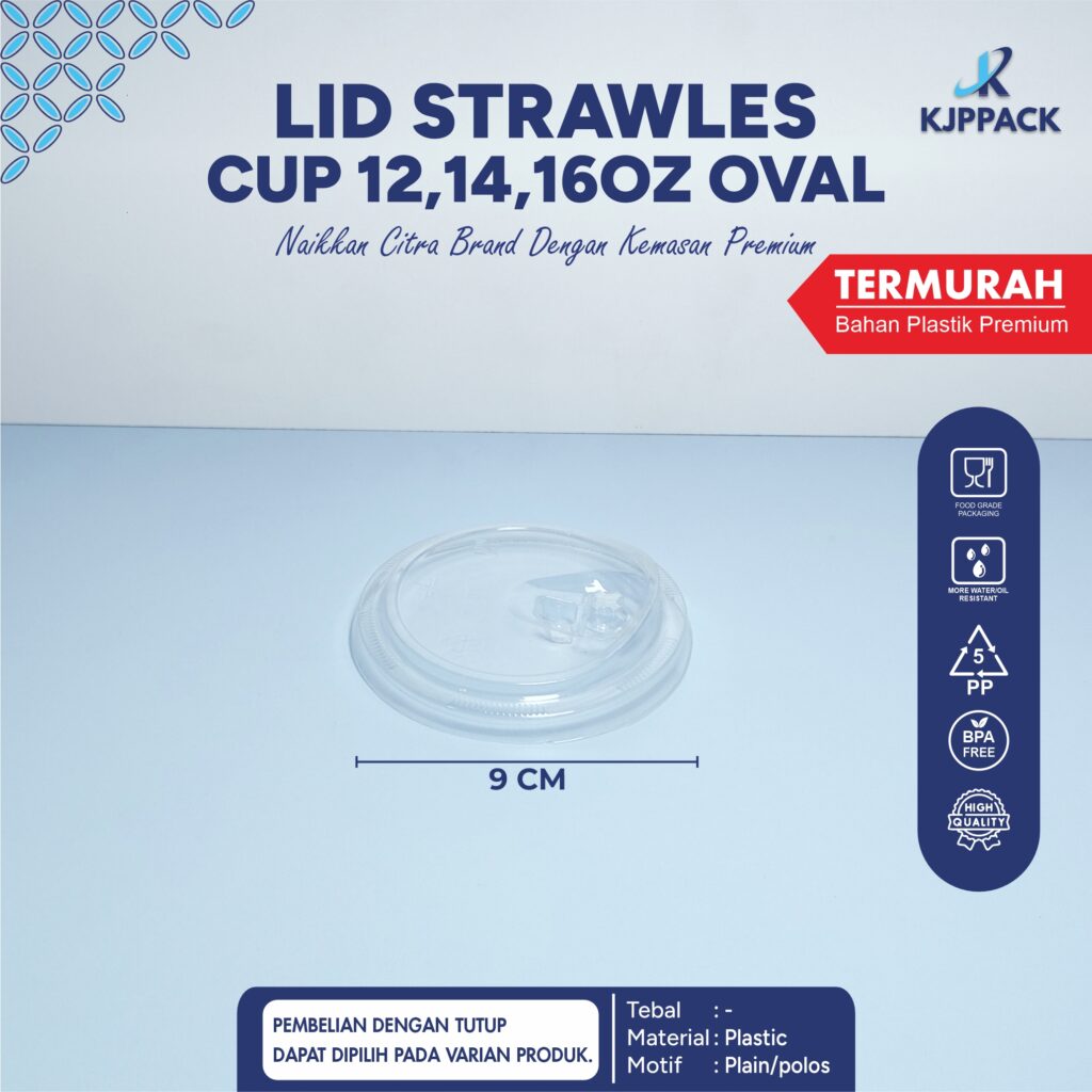 lid strawles cup 12, 14,16oz oval