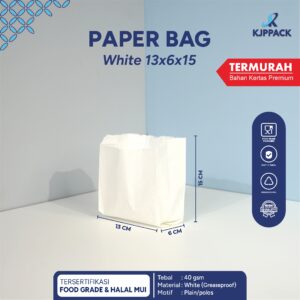 paper bag white 13x6x15